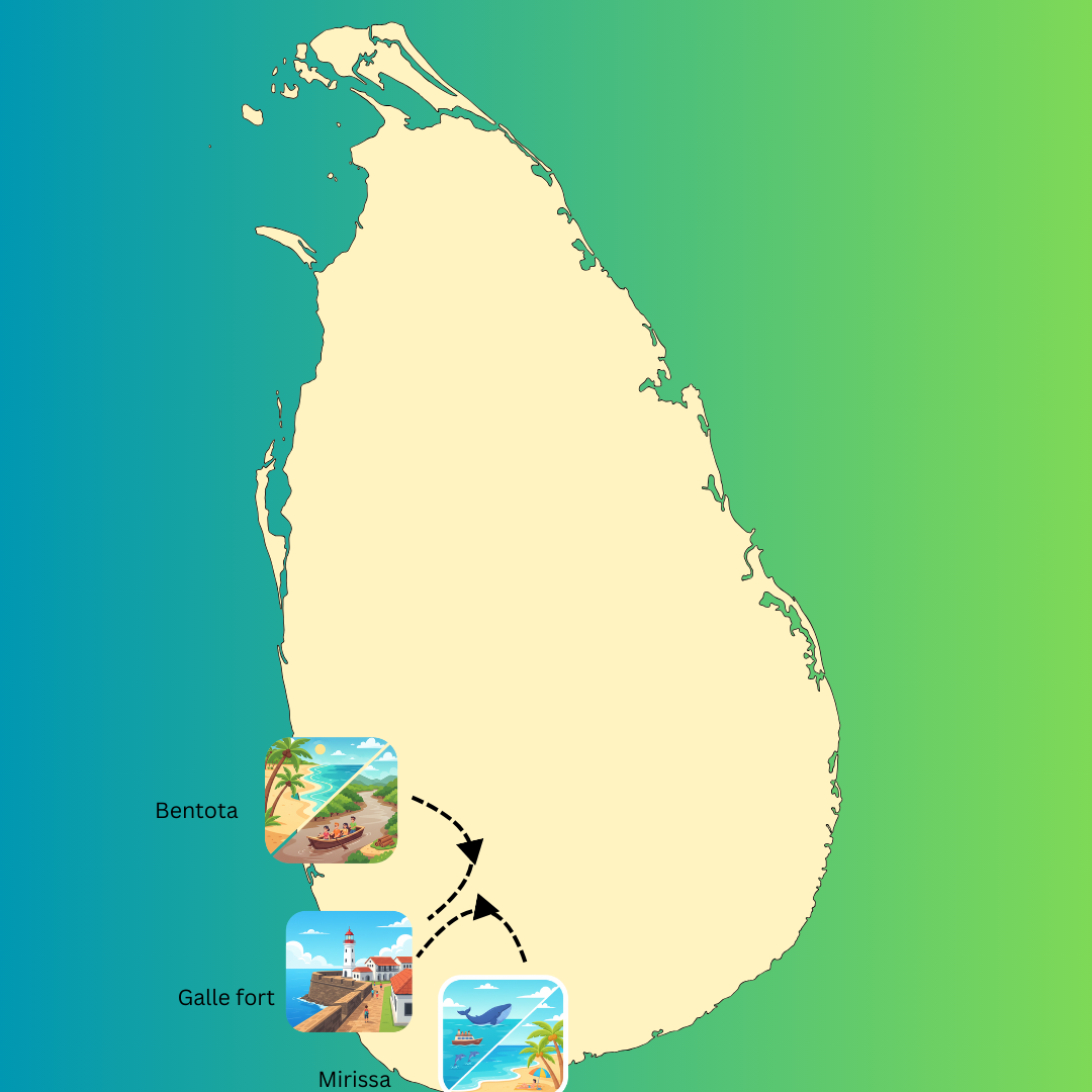 Route map for the Heritage Coast Journey tour